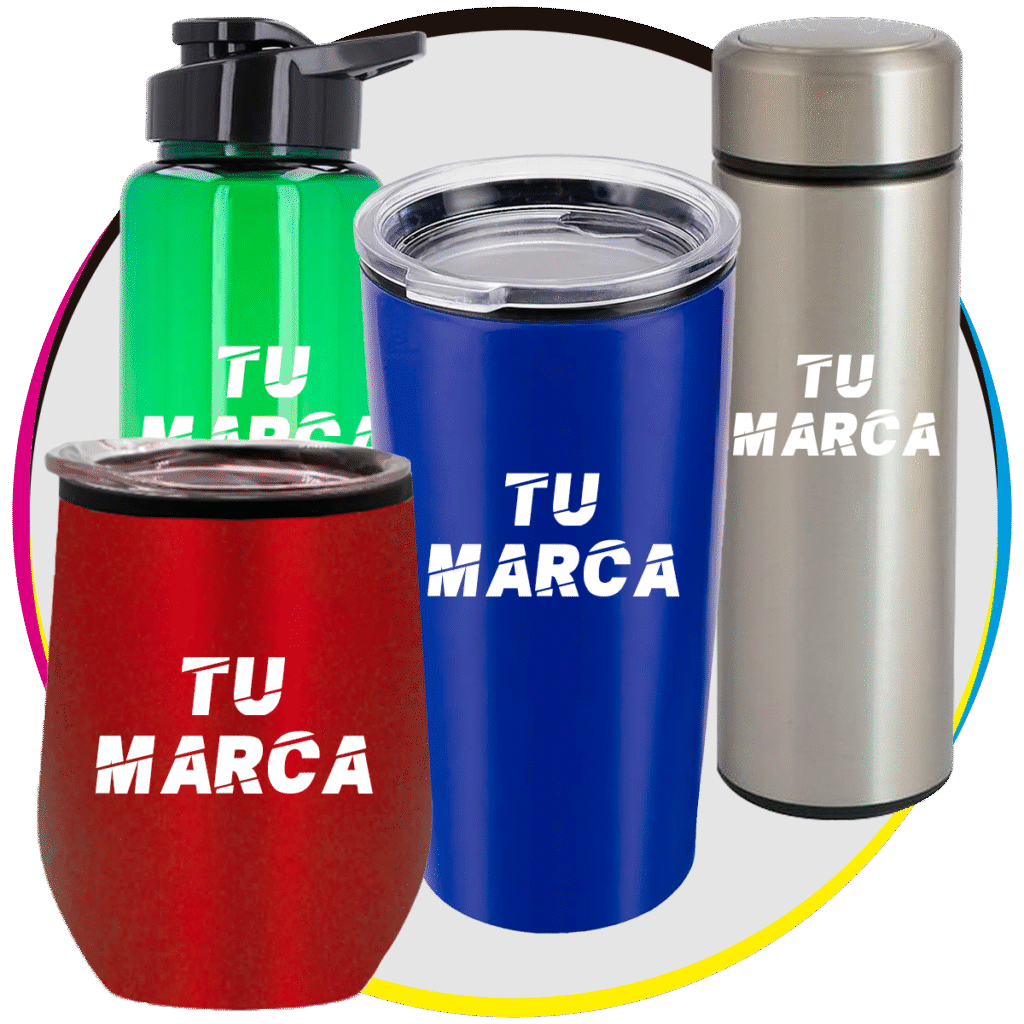 Termos promocionales impresos para campañas y eventos
